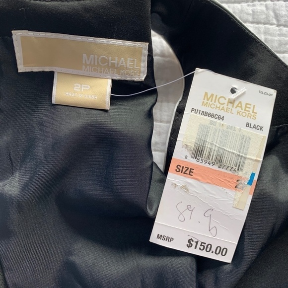 Michael Michael Kors Sleeveless Lined Black & White Dress NWT Size 2P #0365 - Picture 6 of 8